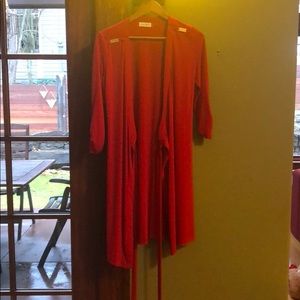 Calvin Klein women red wrap front dress